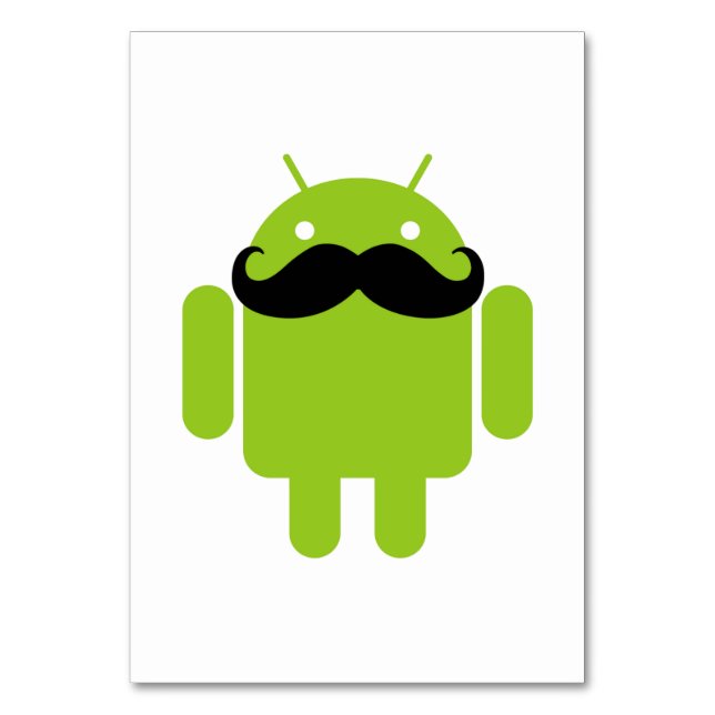 Android Robot Moustache Table Number (Front)