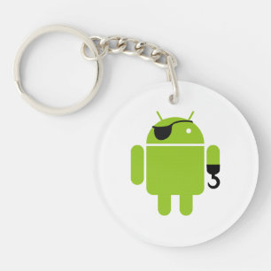 Android Robot Pirate Style Keychain