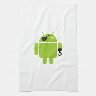 Android Robot Pirate Style Kitchen Towel