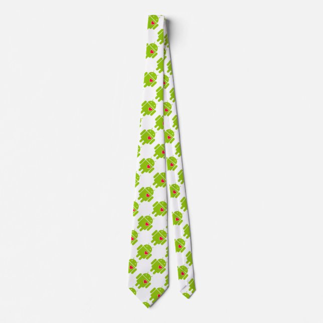 Android Robot with a Heart Fashion Tie (Front)