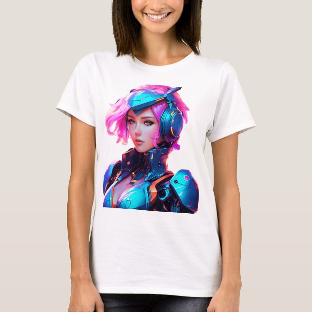 Android Techno Space Girl T-Shirt (Front)