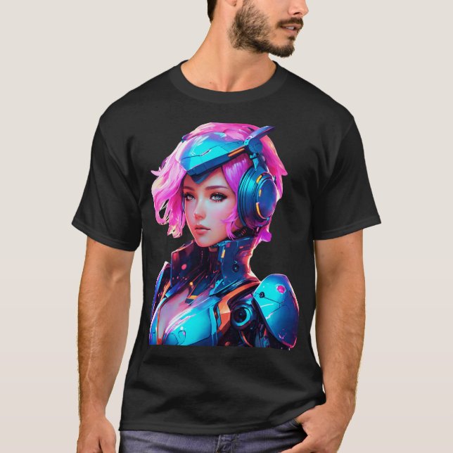 Android Techno Space Girl T-Shirt (Front)