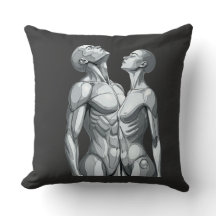 Android Union: Cyborg Couple Throw Pillow