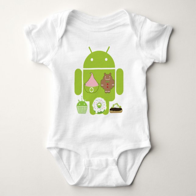 Android Versions Baby Bodysuit (Front)