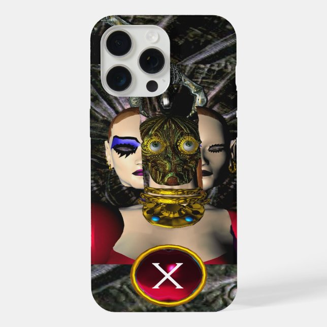 ANDROID XENIA SPACESHIP PILOT, Gem Monogram Sci fi iPhone Case (Back)