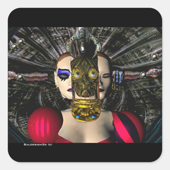 ANDROID XENIA SPACESHIP PILOT,Science Fiction Square Sticker (Front)