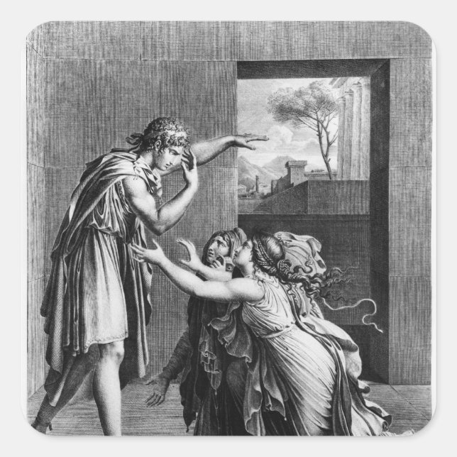 Andromache at the feet of Pyrrhus Square Sticker (Front)