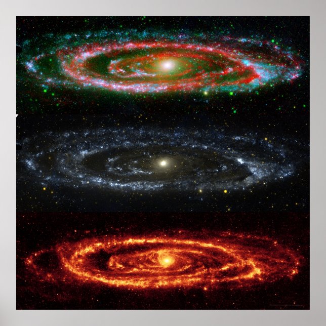 Andromeda Galaxy in Red-Vis-UV 48x48 (35x35) Poster (Front)