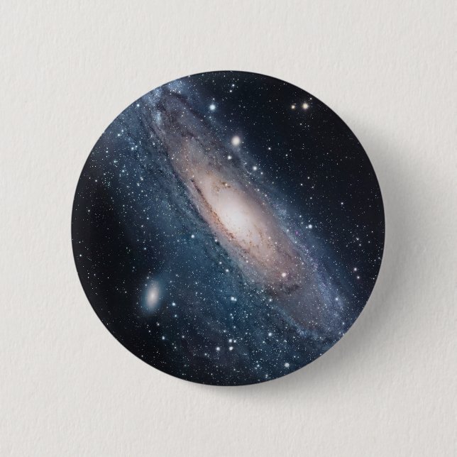 andromeda galaxy milky way cosmos universe 2 inch round button (Front)