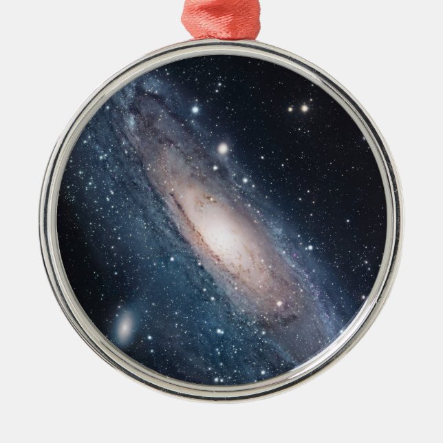 Andromeda Galaxy Milky Way Stars Universe Top Metal Ornament (Front)