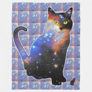 Andromeda Space In Cat Fleece Blanket