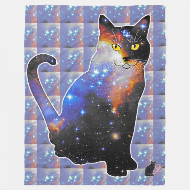 Andromeda Space In Cat Fleece Blanket (Front)