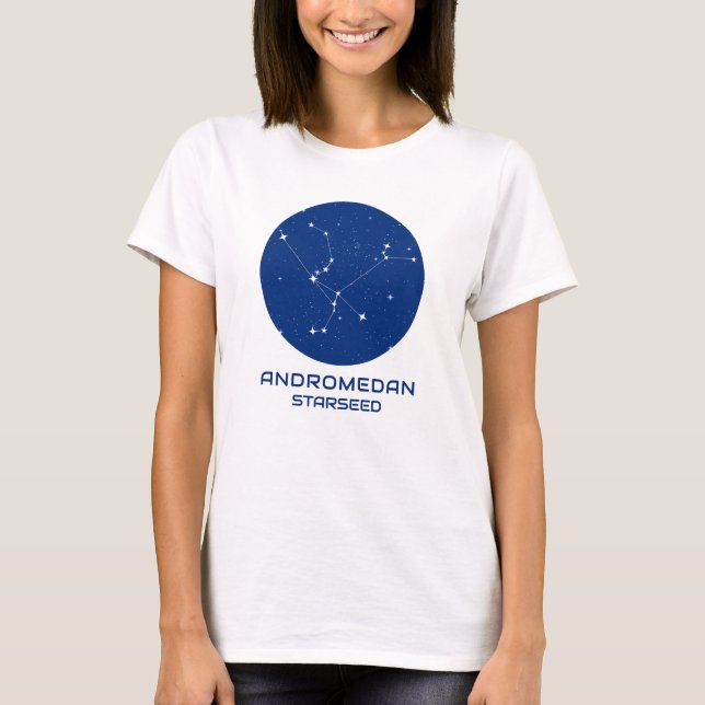 Andromedan Starseed T-Shirt | Blue Galactic Tee (Front)