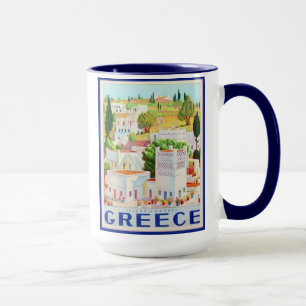 Andros Greece set of 8 different mugs of Greece