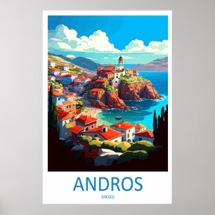 Andros Vintage Travel Poster Ski National Park