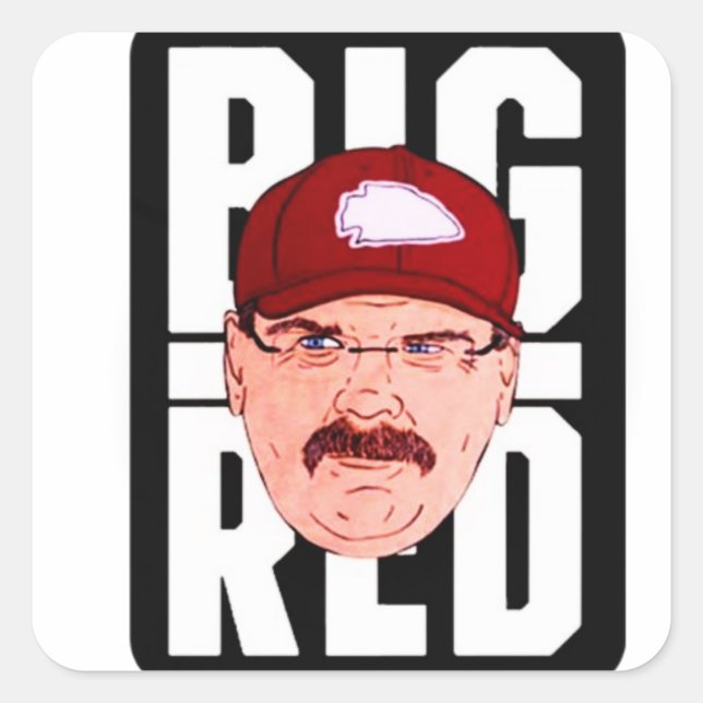 andy reid moustache square sticker (Front)
