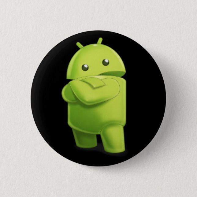 Andy the Android with Attitude Button! 2 Inch Round Button (Front)
