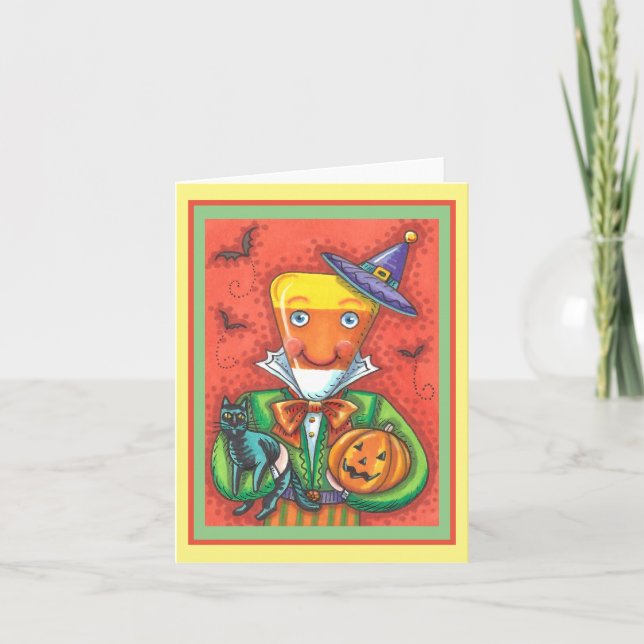 ANDY THE CANDY CORN MAN, BLACK CAT & JACK Blank Card (Front)
