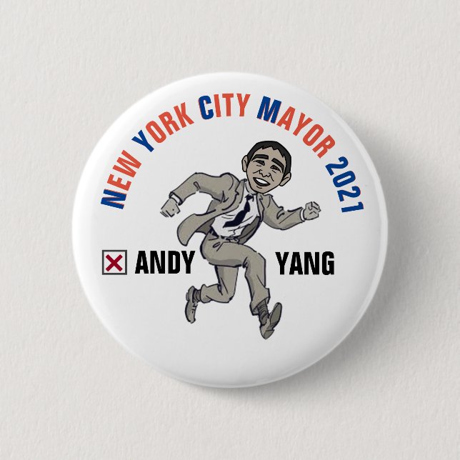 Andy Yang for NYC Mayor 2021 2 Inch Round Button (Front)