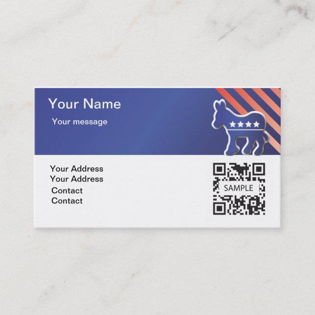Âne Democratic 2 de modèle de carte de visite (Devant)