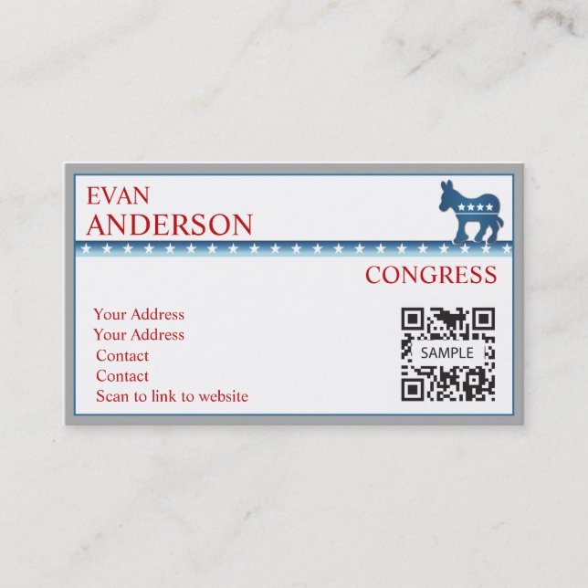 Âne Democratic de modèle de carte de visite (Devant)