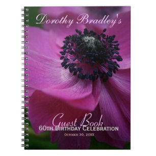 Anemone 60th Birthday Personalized Guest Book
