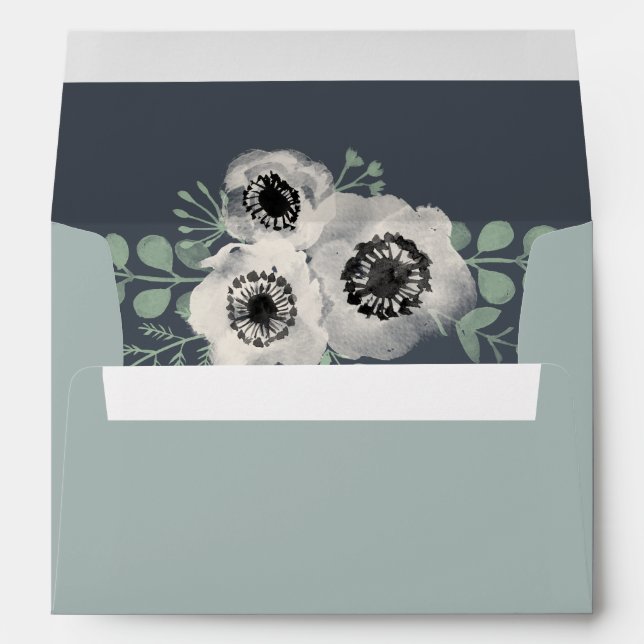 Anemone and Eucalyptus Floral Envelope (Back (Bottom))