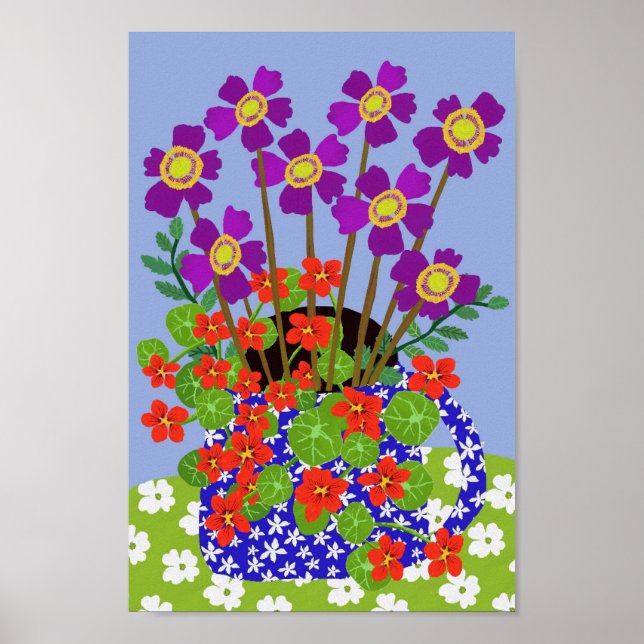 Anemone and Nasturtium Poster (Front)