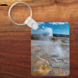 Anemone and Old Faithful Geysers Erupting Keychain