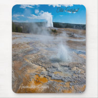 Anemone and Old Faithful Geysers Erupting