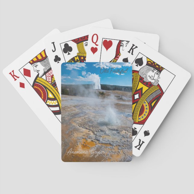 Anemone and Old Faithful Geysers Erupting Playing Cards (Back)