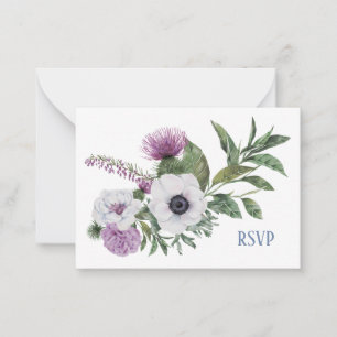Anemone and Thistle RSVP card