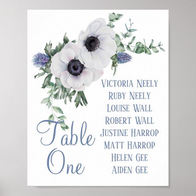 Anemone and Thistle Tabletop Sign (Front)