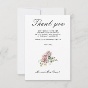 Anemone Blush Photo Floral Wedding Thank you