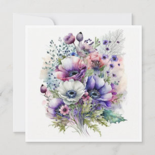 Anemone Bouquet Greetings Card