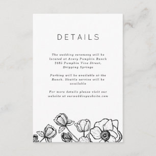 Anemone Bouquet Wedding Enclosure Card