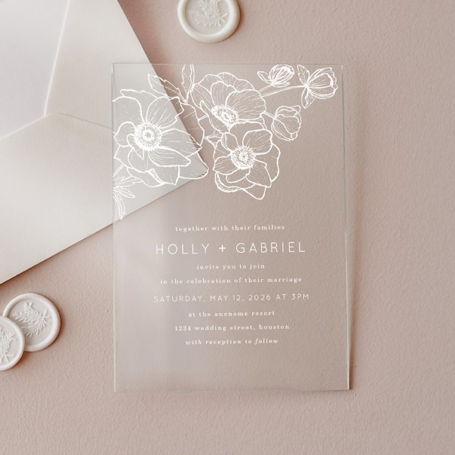 Anemone Bouquet Wedding Invitation (Creator Uploaded)