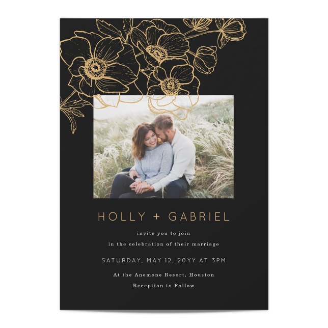 Anemone Bouquet Wedding Invitation (Creator Uploaded)