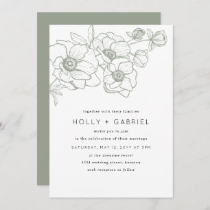 Anemone Bouquet Wedding Invitation