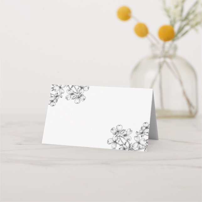 Anemone Bouquet Wedding Place Card (Front)