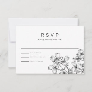 Anemone Bouquet Wedding RSVP Card
