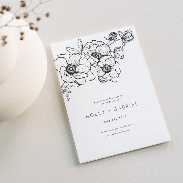 Anemone Bouquet Wedding Save The Date (Creator Uploaded)