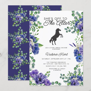 Anemone   Derby   Blue Bridal Shower Invitation
