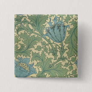 'Anemone' design (textile) 2 Inch Square Button