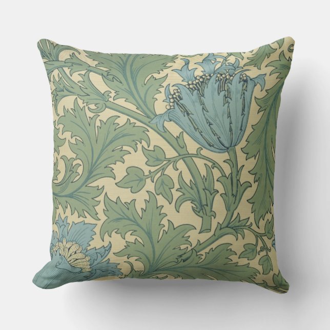 'Anemone' design (textile) Throw Pillow (Front)