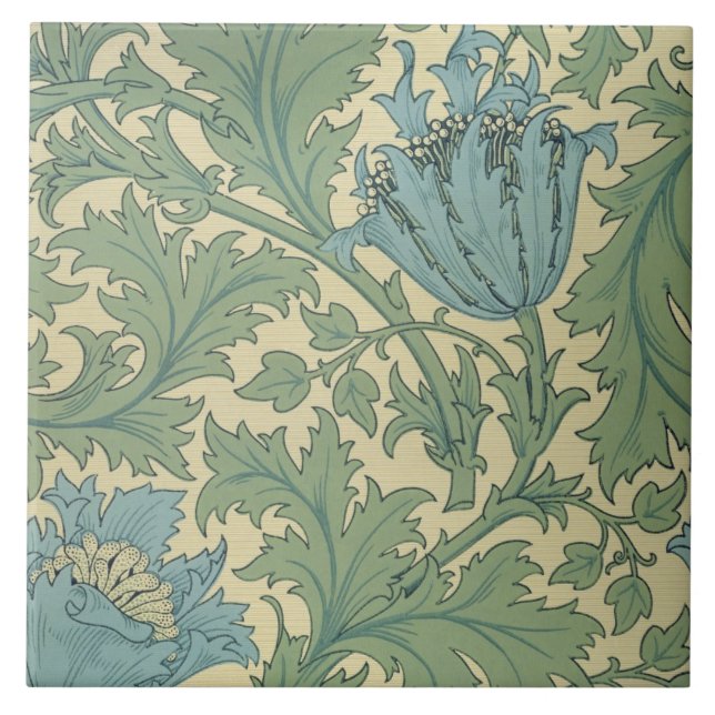'Anemone' design (textile) Tile (Front)
