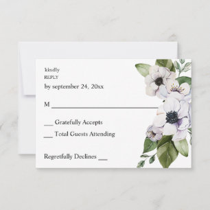 Anémone Floral Blanc pas de RSVP de repas