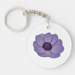 Anemone flower lover keychain
