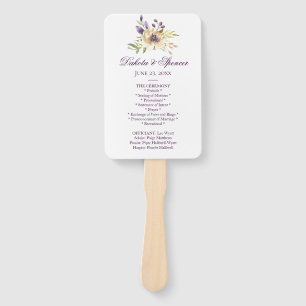 Anemone Garden Floral Boho Modern Wedding Ceremony Hand Fan