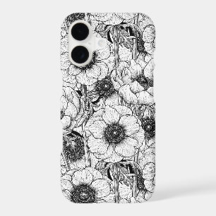 Anemone garden in black and white